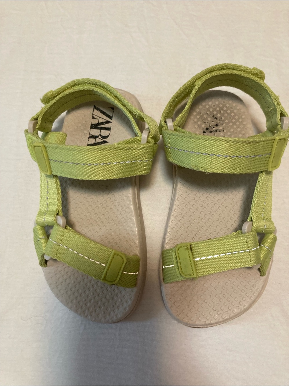 Zara Kids Bright Lime Adjustable Strap Sandals